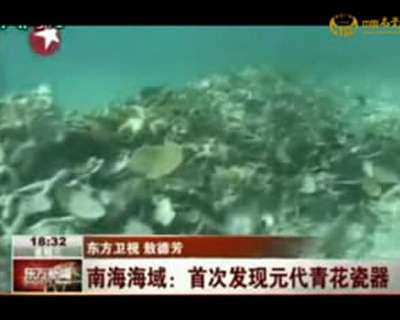 南海海域首次发现元代青花瓷器