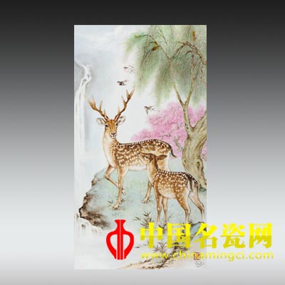 “鹿”瓷板