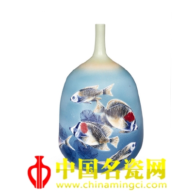 胡景文 高温颜色釉 海洋 综合装饰瓷瓶